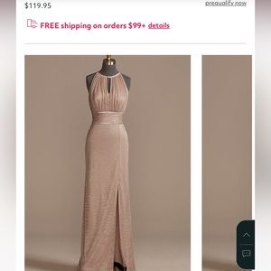 high-neck glitter a-line gown with keyholes